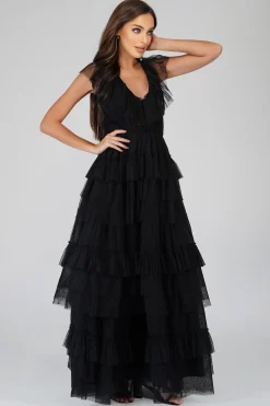 Alexandra Black Tulle Maxi Dress