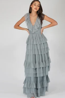 Alexandra Blue Tulle Maxi Dress