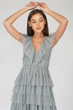 Alexandra Blue Tulle Maxi Dress