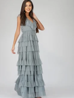 Alexandra Blue Tulle Maxi Dress