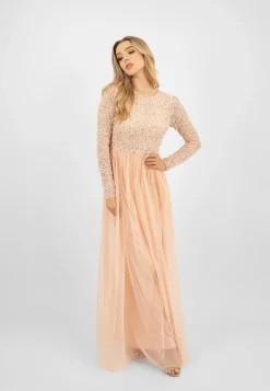 Belle Blush Pink Long Sleeve Bridesmaid Dress