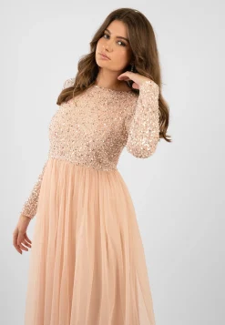 Belle Blush Pink Long Sleeve Bridesmaid Dress