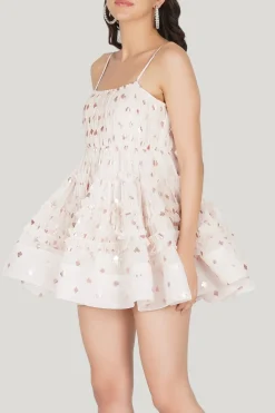Bethan Tulle Mini In Pink Card Print
