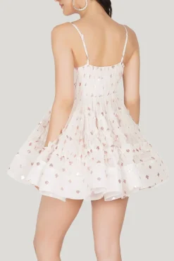 Bethan Tulle Mini In Pink Card Print