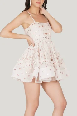 Bethan Tulle Mini In Pink Card Print