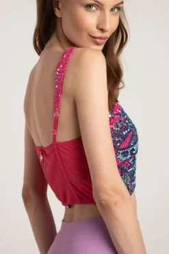 Butterfly Top In Multi Pink Sequin