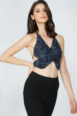 Butterfly Top In Navy Blue