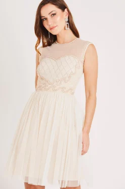 Cecilia Pearl Embellished Skater Dress