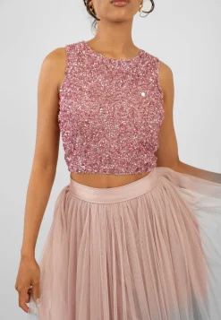 Cleo Pink Tulle Midi Skirt