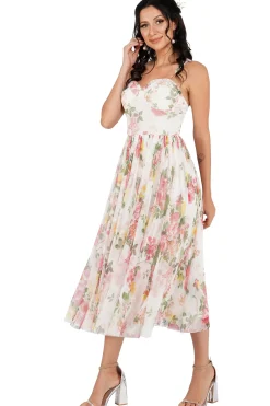 Dane Floral Tulle Corset Midi Dress