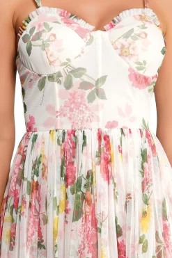 Dane Floral Tulle Corset Midi Dress