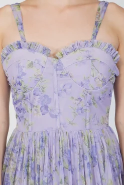 Dane Purple Corset Midi Dress