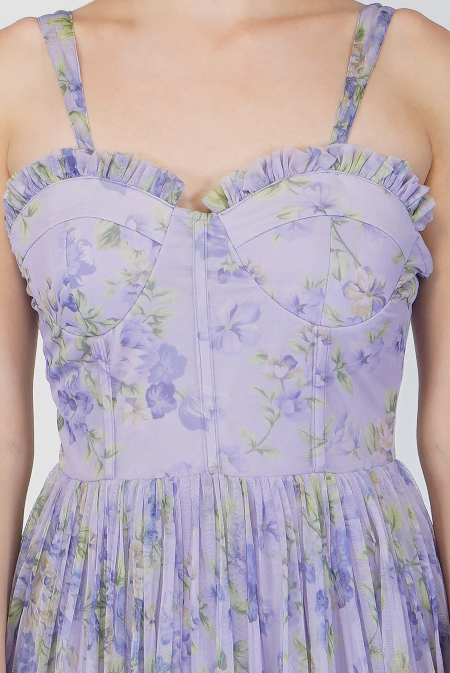Dane Purple Corset Midi Dress