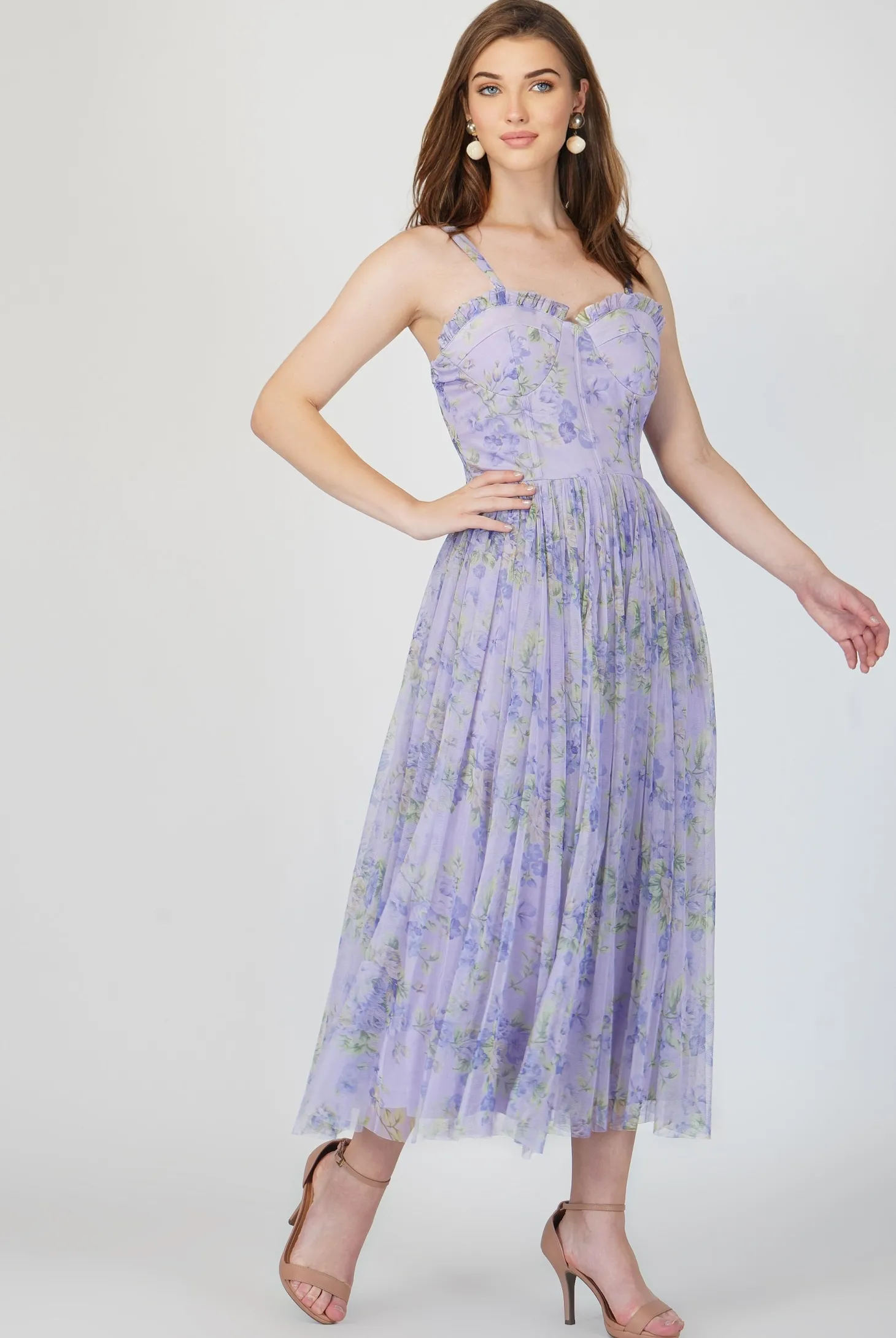 Dane Purple Corset Midi Dress