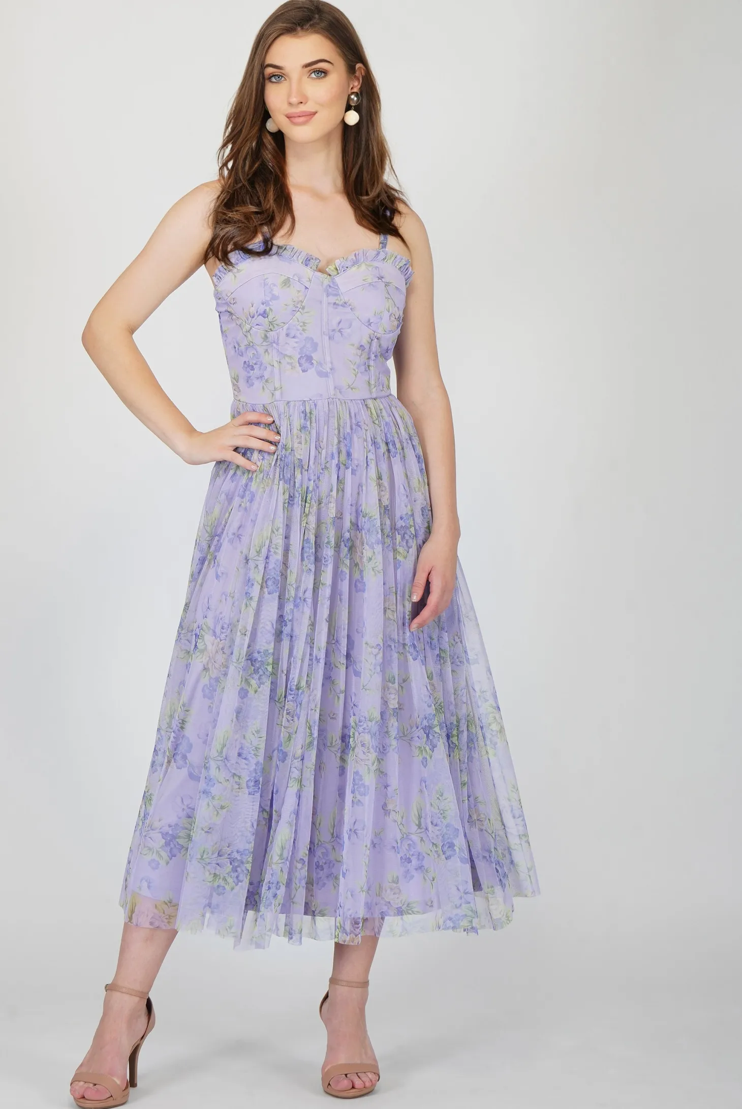 Dane Purple Corset Midi Dress