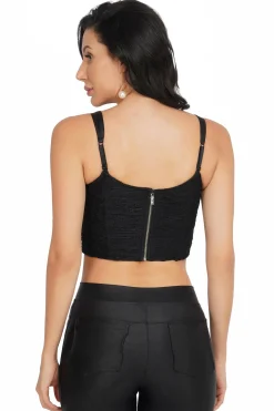Devon Black Lace Corset Top