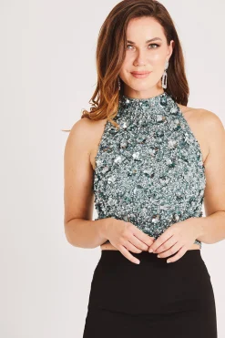 Gui Beaded Top In Teal