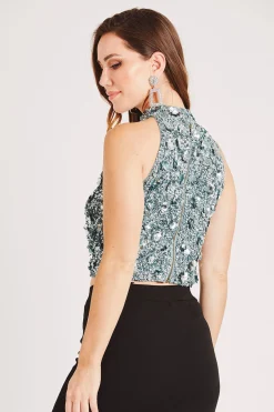 Gui Beaded Top In Teal