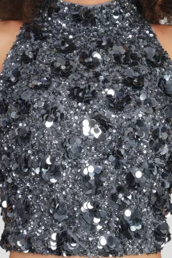 Gui Charcoal Grey Sequin Top