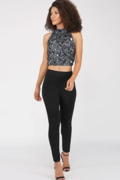 Gui Charcoal Grey Sequin Top