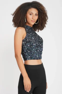 Gui Picasso Black Sequin Top