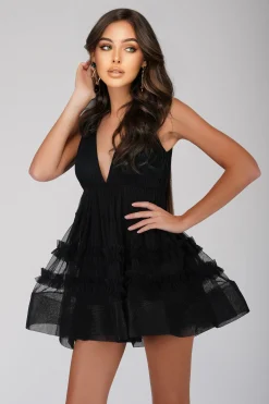 Ivy Black Tulle Mini Dress