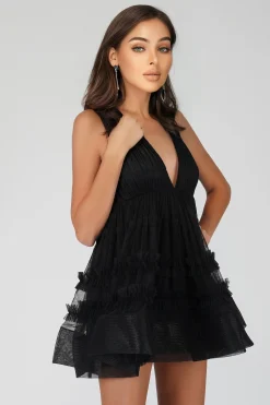 Ivy Black Tulle Mini Dress