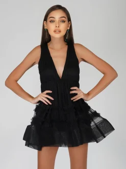 Ivy Black Tulle Mini Dress