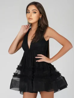 Ivy Black Tulle Mini Dress