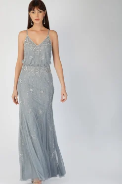 Keeva Blue Grey Bridesmaid Dress