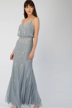 Keeva Blue Grey Bridesmaid Dress