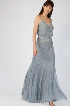 Keeva Blue Grey Bridesmaid Dress