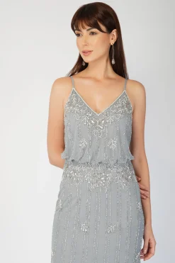 Keeva Blue Grey Bridesmaid Dress