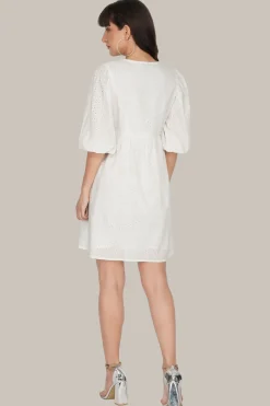 Kora White Cotton Mini Dress
