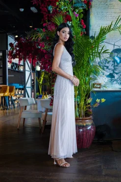 Lorelai Blush Pink Embellished Maxi Dress