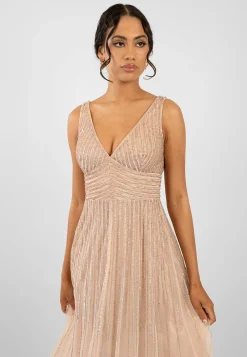 Lorelai Blush Pink Embellished Maxi Dress