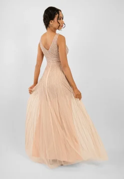 Lorelai Blush Pink Embellished Maxi Dress