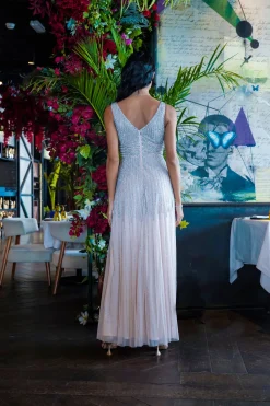Lorelai Blush Pink Embellished Maxi Dress