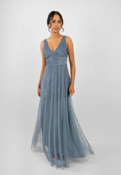 Lorelai Dusty Blue Embellished Maxi Dress