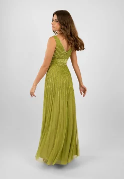Lorelai Olive Green Embellished Maxi Dress