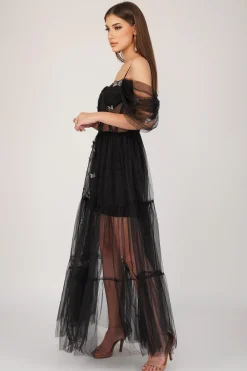 Lottie Butterfly Dress In Black