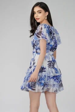 Madison Blue Printed Chiffon Mini Dress