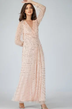 Miya Long Sleeve Blush Pink Bridesmaid Dress
