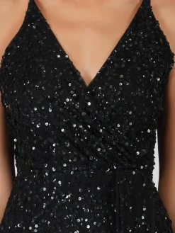Nair Black Sequin Maxi Dress