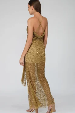 Nair Gold Sequin Maxi Dress