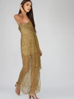 Nair Gold Sequin Maxi Dress