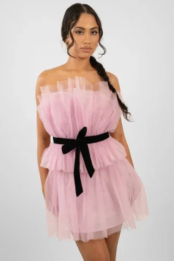 Nash Pink Tulle Mini Dress