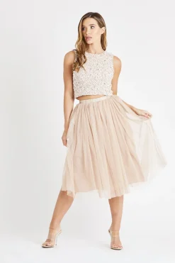 Picasso Nude Embellished Sequin Top