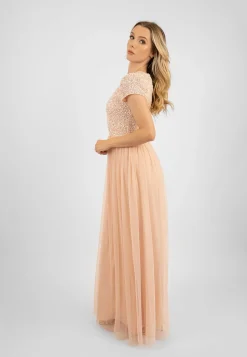 Picasso Short Sleeve Blush Pink Bridesmaid Dress