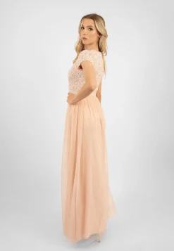 Picasso Short Sleeve Blush Pink Bridesmaid Dress